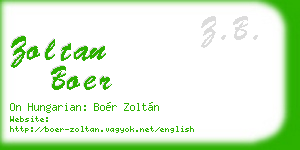 zoltan boer business card